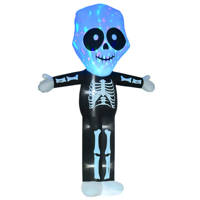 HOMCOM 3m Halloween Inflatable Skeleton Ghost Decoration, LED Lighted for Home Indoor Outdoor Garden Lawn Decoration Party Prop 