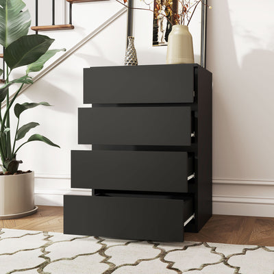 HOMCOM Chest of Drawers, 4-Drawer Storage Cabinets, Modern Dresser, Storage Drawer Unit for Bedroom 