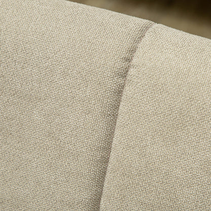 HOMCOM 3 Seater Sofa, Modern Fabric Sofa Couch, Channel Tufted Upholstered Sofa Settee for Living Room, Guest Room, Bedroom, Home Office, Khaki 