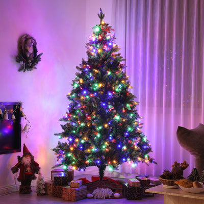 HOMCOM 6ft LED Pre-Lit Artificial Christmas Tree, with Base 