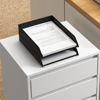 HOMCOM Four-Drawer Office Filing Cabinet, with Wheels - White 