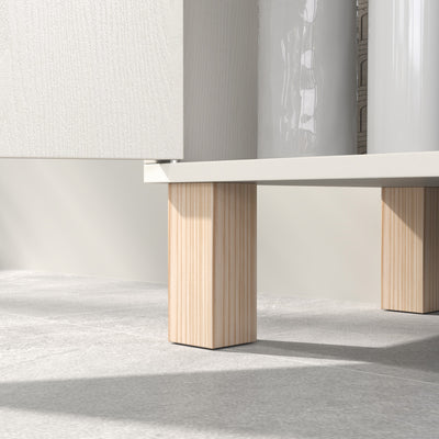 HOMCOM Under Sink Cabinet for Basin without Pedestal - Cream White 