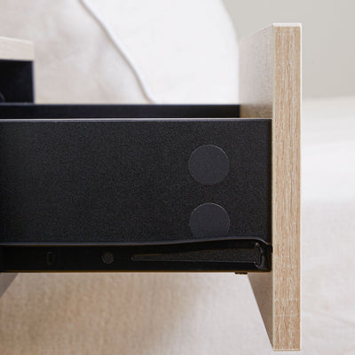 HOMCOM Floating Bedside Table Set of 2, Wall Mounted Bedside Cabinet with Drawer and Open Shelf, Modern Nightstand for Bedroom, 46 x 30 x 30 cm, Oak Tone 