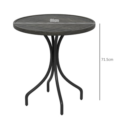 Outsunny Φ66cm Galvanised Steel Garden Table - Grey 