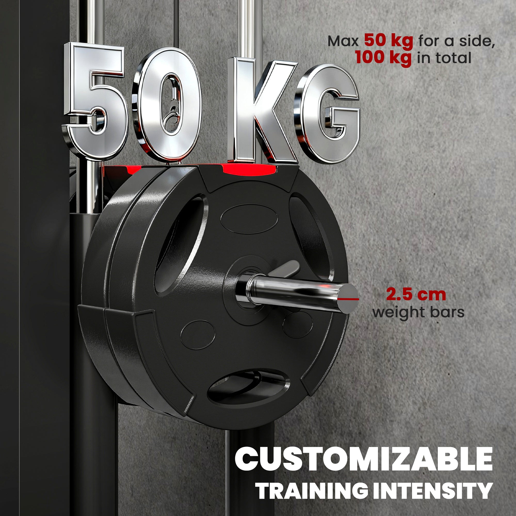 SPORTNOW Wall Mounted Lat Pull Down Machine, Crossover Cable Machine with High & Low Pulleys for Home Gym Full Body Workout 