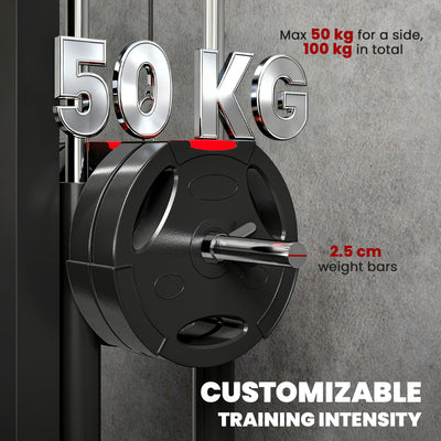 SPORTNOW Wall Mounted Lat Pull Down Machine, Crossover Cable Machine with High & Low Pulleys for Home Gym Full Body Workout 