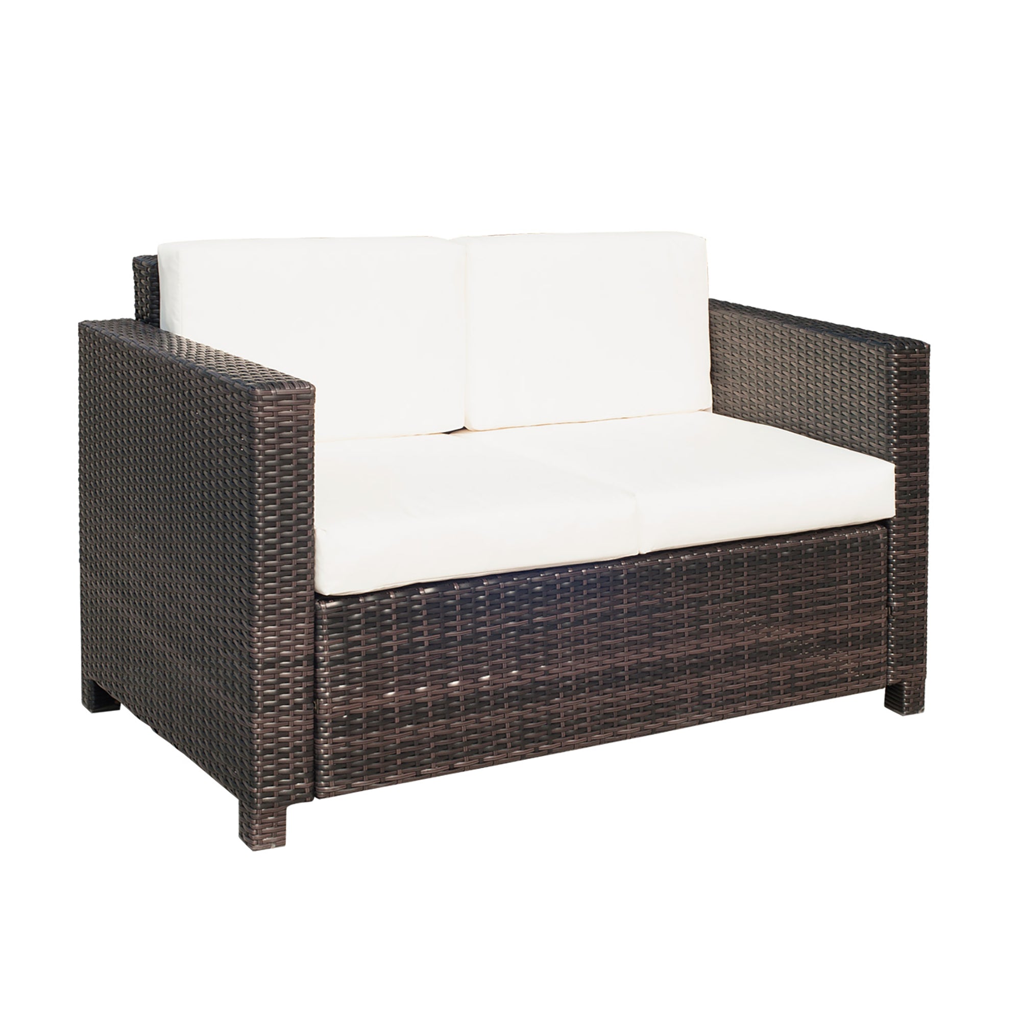 Outsunny Two-Seater Rattan Sofa - Brown 