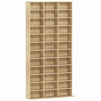 HOMCOM CD Storage Unit with Adjustable Shelves, 102 x 195 cm, Oak Tone 