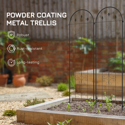 Outsunny Set of Two Spiral Anchor Garden Trellis Panels 