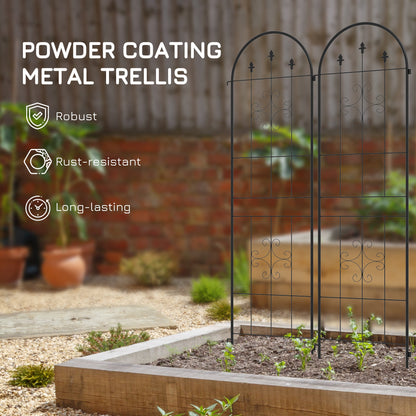 Outsunny Set of Two Spiral Anchor Garden Trellis Panels 