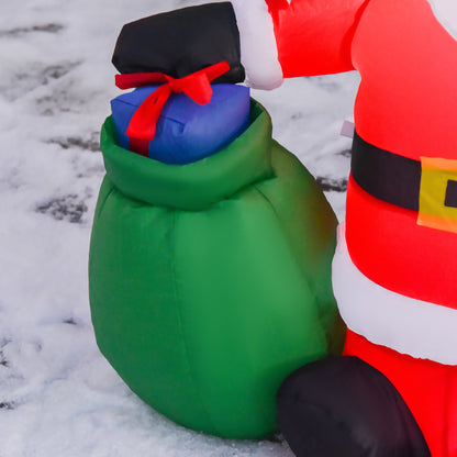HOMCOM Inflatable Blow up Christmas Santa Claus 4ft LED Yard Holiday Decoration 