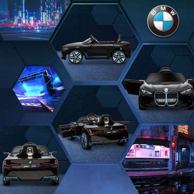 HOMCOM BMW i4 Licensed 12V Kids Electric Ride-On Car, with Remote Control, Portable Battery, Music, Horn, Headlights - Black 