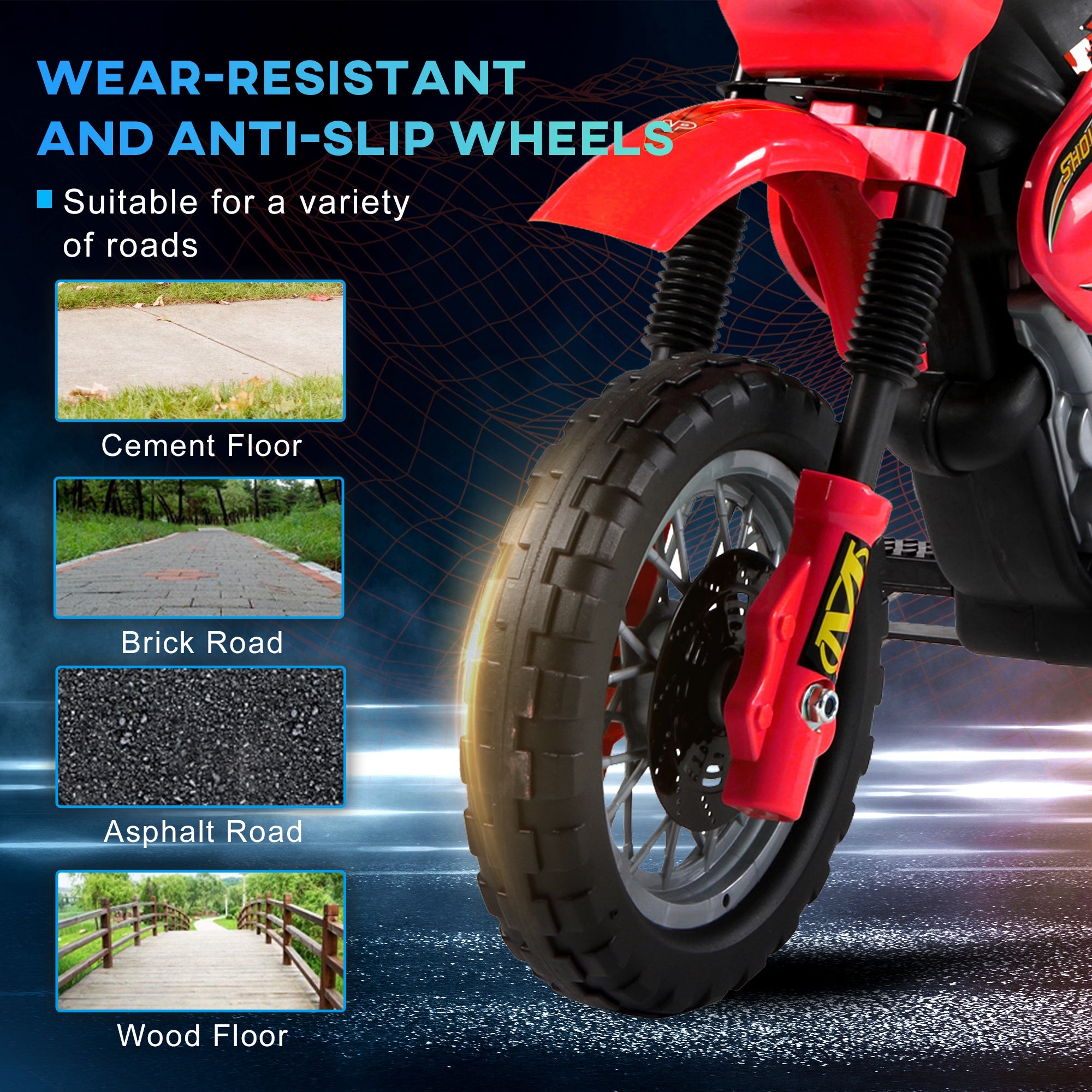 HOMCOM 6V Kids Child Electric Motorbike Ride on Motorcycle Scooter Children Toy Gift for 3-6 Years (Red) 