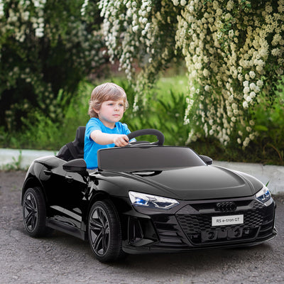 HOMCOM Audi Licensed 12V Kids Electric Ride-On, with Remote Control, Suspension System, Lights, Music, Motor - Black 