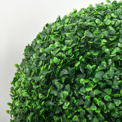 HOMCOM Set of Two Artificial Boxwood Balls Plants - Green 