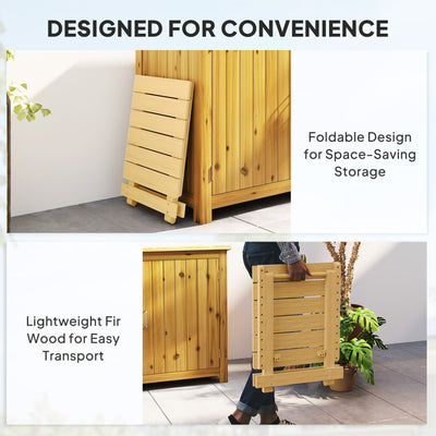 Outsunny Wooden Foldable Outdoor Coffee Table 