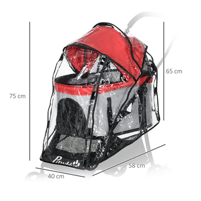PawHut Rain Cover for Dog Pram Stroller, with Front and Rear Entry 