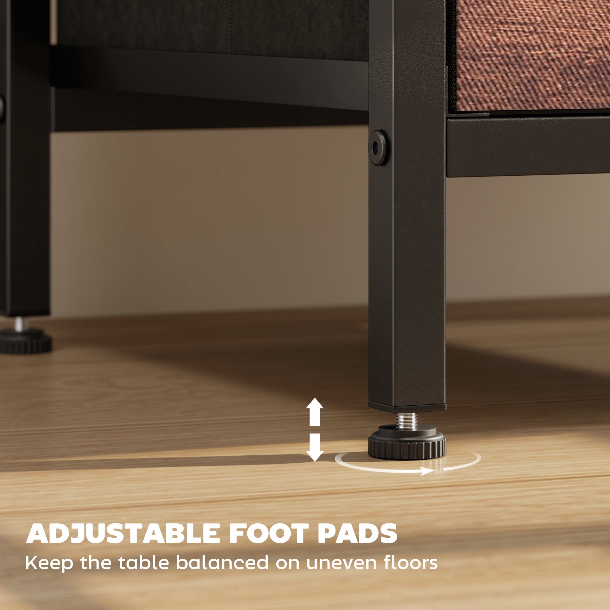 HOMCOM Bedside Table with Charging Station - Rustic Brown 