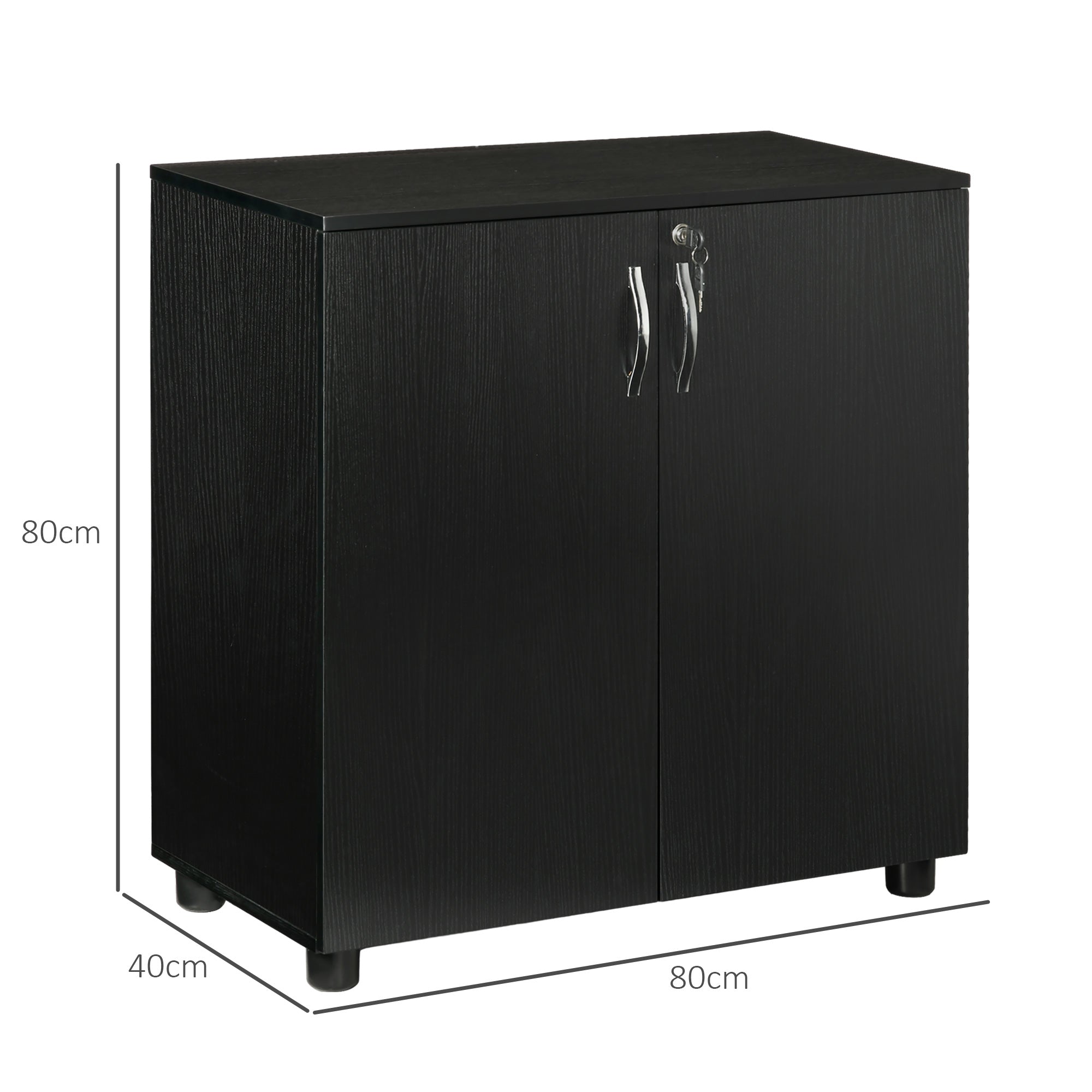 Vinsetto Two-Tier Locking Office Storage Cabinet - Black 