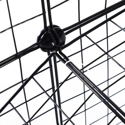 PawHut DIY Pet Playpen Metal Wire Fence Indoor Outdoor Rabbit Small Animals Cage 36 Panel Enclosure Black 