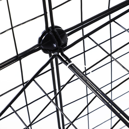 PawHut DIY Pet Playpen Metal Wire Fence Indoor Outdoor Rabbit Small Animals Cage 36 Panel Enclosure Black 