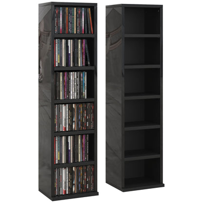 HOMCOM Set of Two 102 CD Storage Units - High Gloss Black 