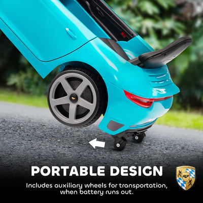 AIYAPLAY Kids Electric Car, 12V Licensed RUF GT Ride on Car with Suspension, Remote Control, Music, for 3-5 Years, Blue 