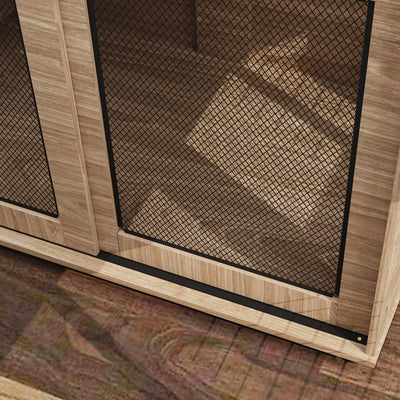 PawHut Dog Crate Furniture with Sliding Door for Large Dogs, 98 x 60 x 78cm, Walnut Brown 