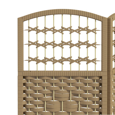 HOMCOM 3 Panel Folding Room Divider, Privacy Screen, Freestanding Paravent Partition Separator Natural Wood 
