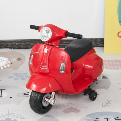 HOMCOM Vespa Licensed 6V Kids Electric Motorbike Ride On Motorcycle  Battery Powered for 18-36 Months with Horn Headlight Red 