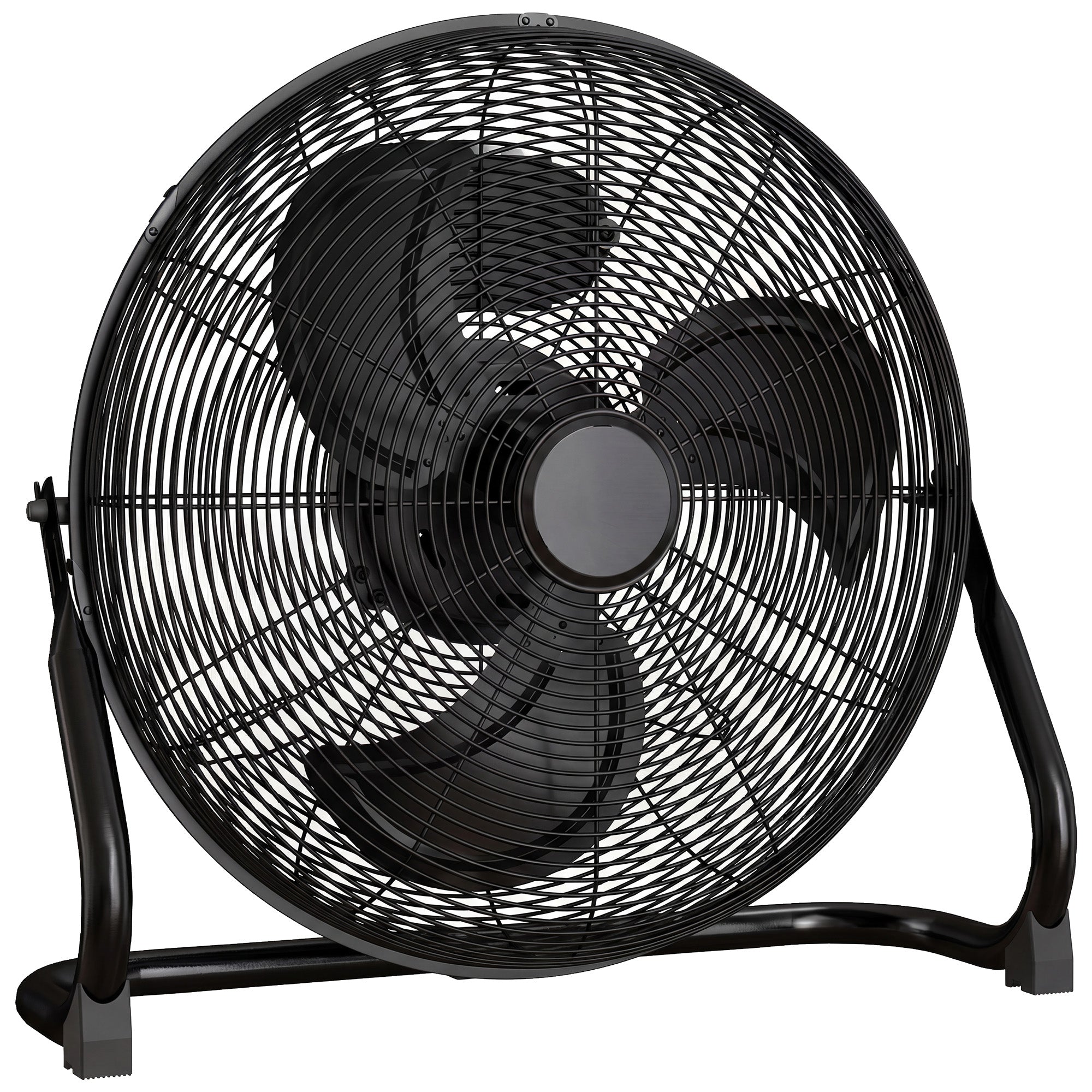 HOMCOM Metal Floor Fan with Tilting, High Velocity, 3 Speed, Portable Gym Fan for Home Office, Black 