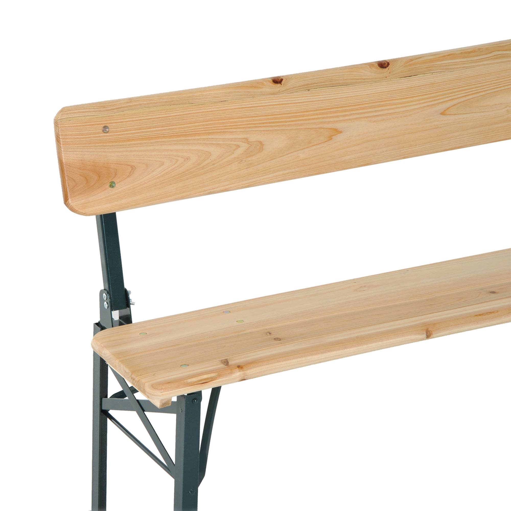 Outsunny Portable Folding Camping Picnic Trestle Beer Table and 2 Bench Set Wooden Garden Furniture Patio Dining Party BBQ Chairs Stools 