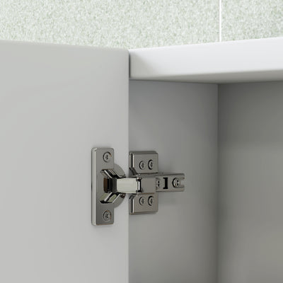 HOMCOM Three-Mirror Bathroom Storage Cabinet - White 