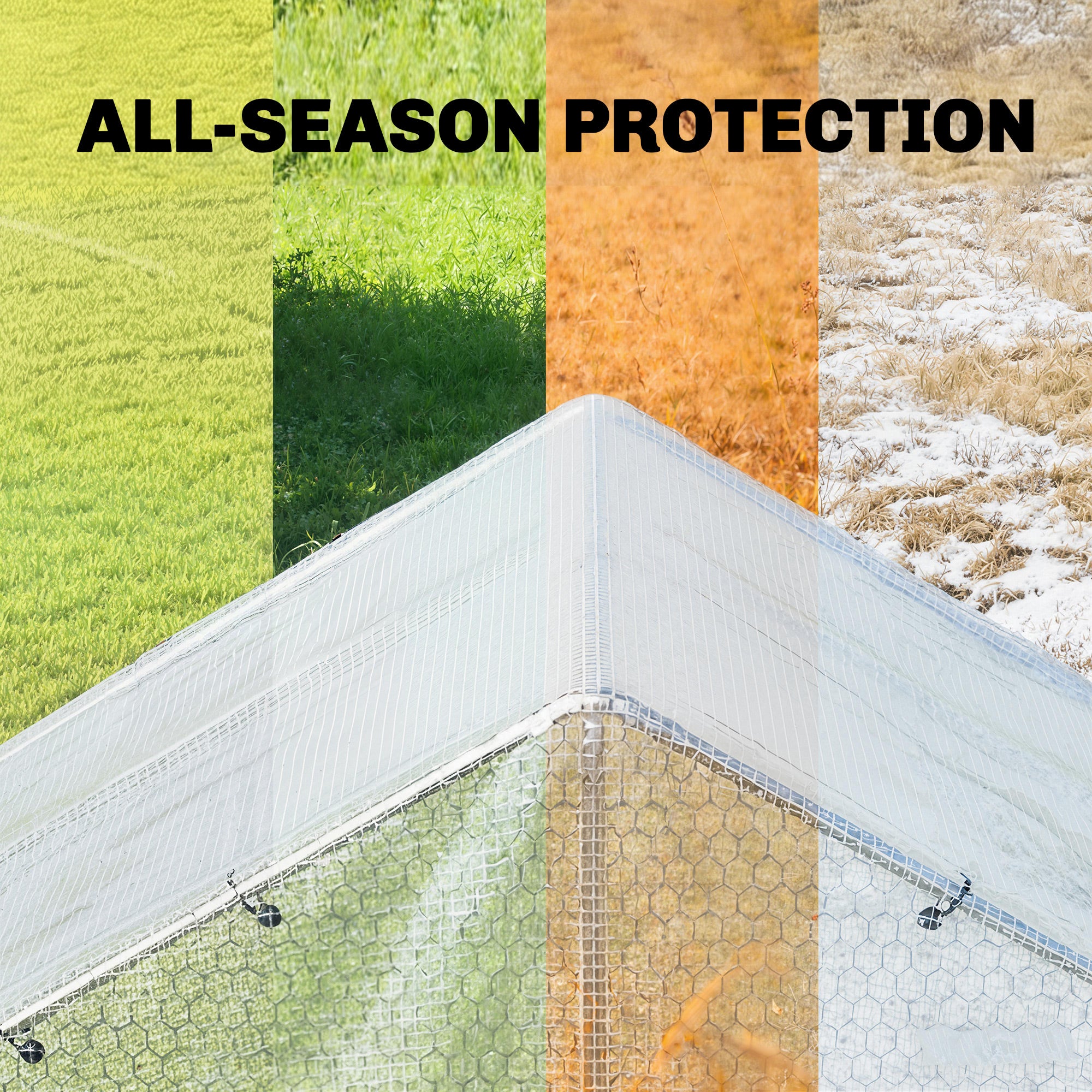 Outsunny 4 x 6m Waterproof Tarpaulin, Heavy Duty 140GSM Tear-Resistant PE Tarp with Reinforced Grommets, UV Protected Cover 