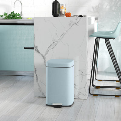 HOMCOM 20L Modern Boxy Metal Home Kitchen Bin - Light Green 