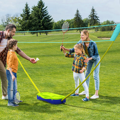 SPORTNOW Portable Badminton Net Set w/ Volleyball Net, Rackets, Shuttlecocks 