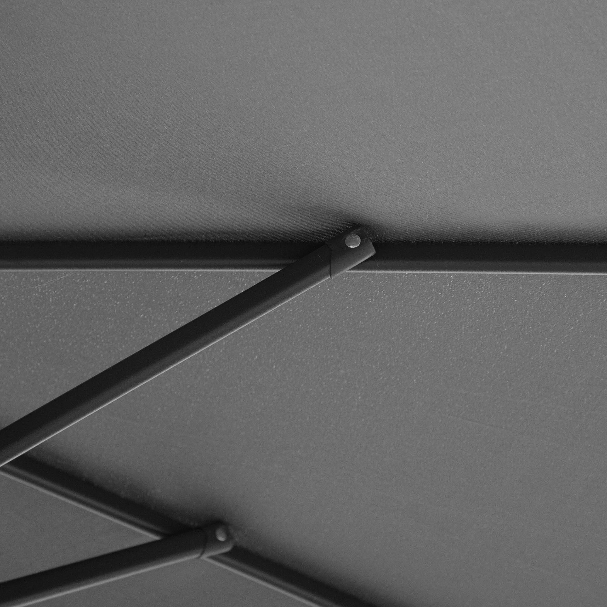 Outsunny 3(m) Garden Parasol Sun Shade Patio Banana Hanging Umbrella Cantilever with Crank Handle and Cross Base Grey 