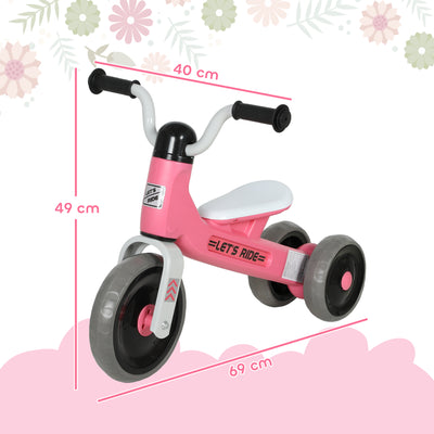 AIYAPLAY Toddler Balance Bike with No Pedal, 3 Silence Wheels for 12-36 Months Boys and Girls, Indoor Outdoor, Pink 