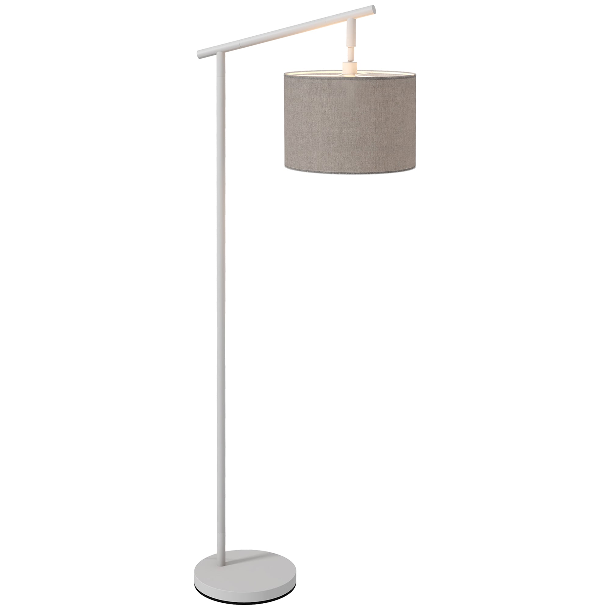HOMCOM Metal Frame Floor Lamp with 350\'c2\'b0 Rotating Lampshade, for Living Room and Bedroom, LED Bulb Included, Grey