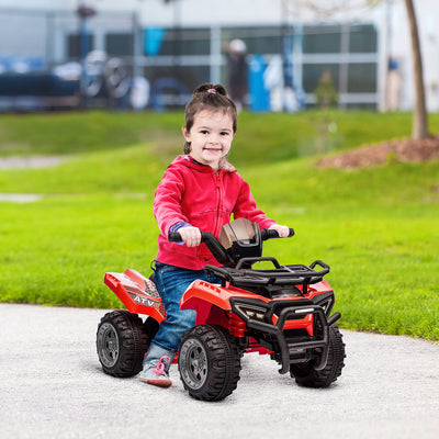 HOMCOM 6V Kids Electric Ride on Car Toddlers Quad Bike All Terrain Vehicle Toy With Music for 18-36 months Red 