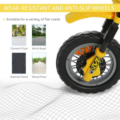 HOMCOM Electric Motorcycle for Kids Ride on Toys-Yellow 