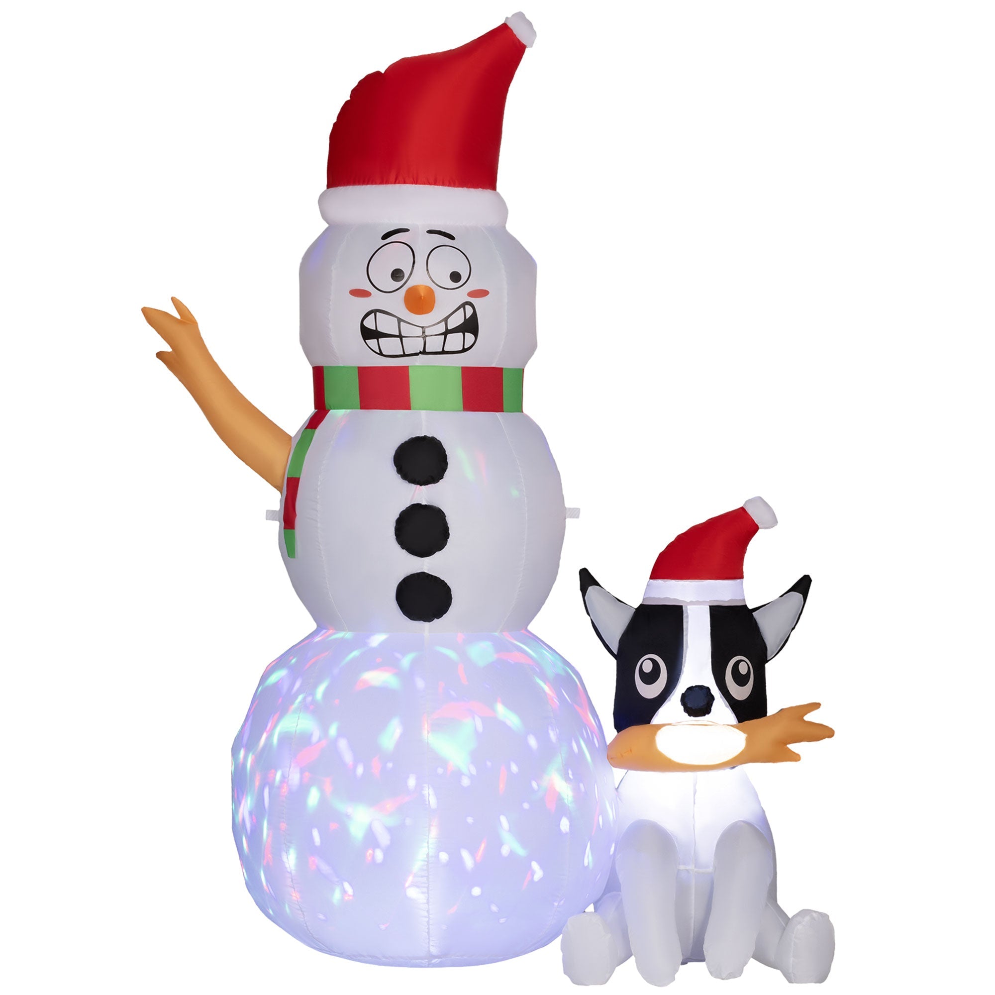 Outsunny 6.2ft Inflatable Santa with Dog Decoration 