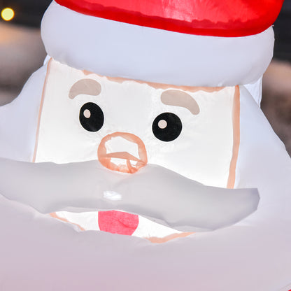 HOMCOM Inflatable Blow up Christmas Santa Claus 4ft LED Yard Holiday Decoration 