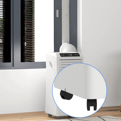 HOMCOM 10000 BTU Air Conditioning Unit, 3-in-1 Portable Air Conditioner, Dehumidifier, Cooling Fan with Remote Control, Digital Display, 2 Speeds, 24H Timer, Window Venting Kit, 18m² 
