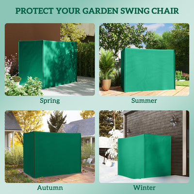 Outsunny 220 x 125cm Three-Seater Swing Chair Protective Cover - Green 
