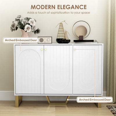 HOMCOM 3-Door Sideboard Storage Cabinet - White 