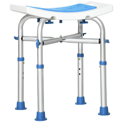 HOMCOM 44-51.5cm Aluminium Frame Shower/Bath Stool - Blue 