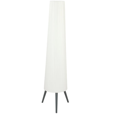 HOMCOM Dimmable Tripod Floor Lamp with Foot Switch, Nordic Standing Lamp with Fabric Shade, 153cm, White and Grey
