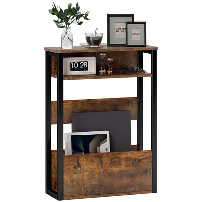 HOMCOM Industrial-Style Side Table - Black/Brown 