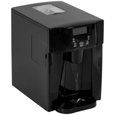 HOMCOM Ice Maker Machine and Water Dispenser, Counter Top Ice Cube Maker for Home with 3L Tank, Adjustable Cube Size, 9 Ice Cubes per 6-10 Minutes, No Plumbing Required, Black 